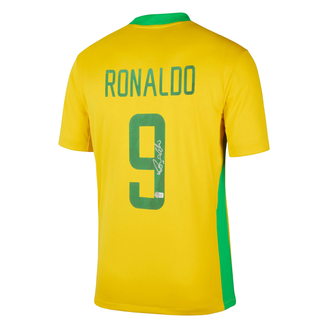 Ronaldo Nazario Signed Brazil FC 2025-26 Soccer Jersey #9 with Beckett COA